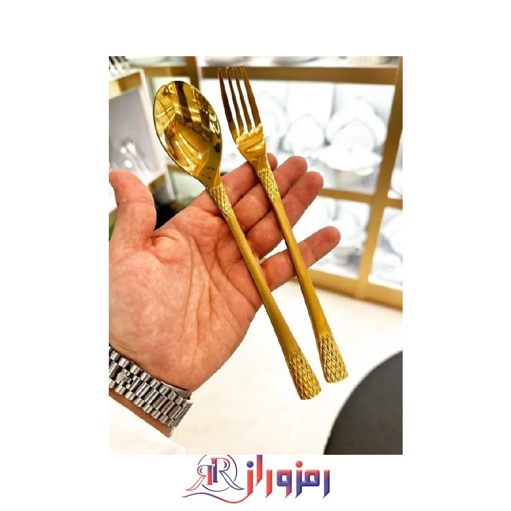 سرویس قاشق و چنگال 18 نفره 90 پارچه یونیک مدل آناناسی طلایی دهنه اروپایی ، خرید و قیمت سرویس قاشق و چنگال 18 نفره 90 پارچه یونیک مدل آناناسی طلایی دهنه اروپایی ، کیفیت عالی و خوش دست